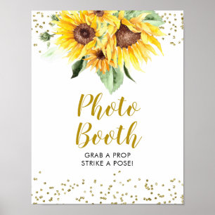 Sunflower is on the way Baby Shower Photo Booth Poster