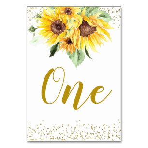 Sunflower is on the way Baby Shower Table Number