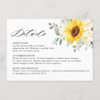 Sunflower Ivory Peony Eucalyptus Wedding Details