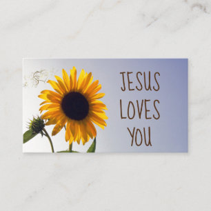 Sunflower Jesus Loves You Loyalty Card