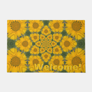 Sunflower Kaleidoscope Doormat