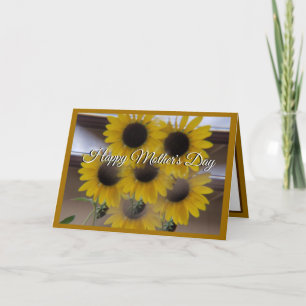 Sunflower Kaleidoscope Golden Mothers Day Card