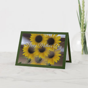 Sunflower Kaleidoscope Green Mothers Day Card
