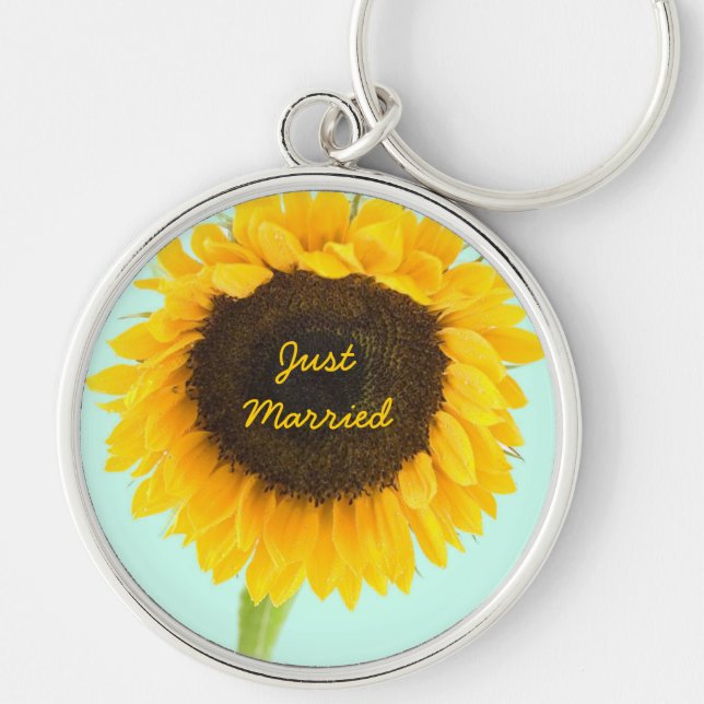 Sunflower Keychain Just Married (Front)