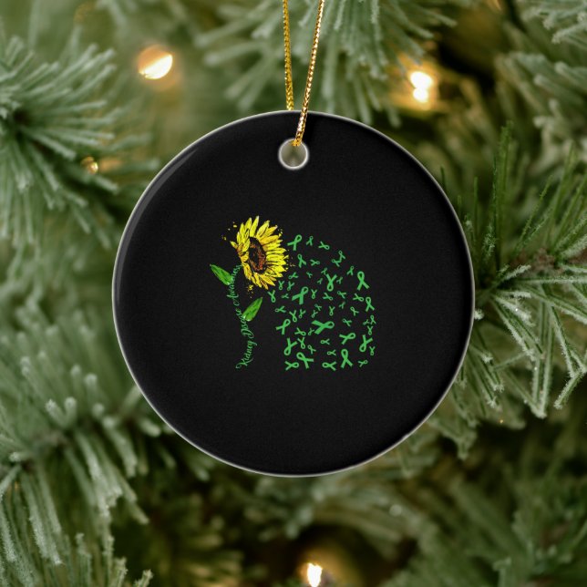 Sunflower Kidney Disease Awareness Gift Tee Ceramic Tree Decoration (Tree)