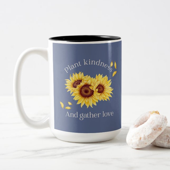 Sunflower Kindness Mug (With Donut)