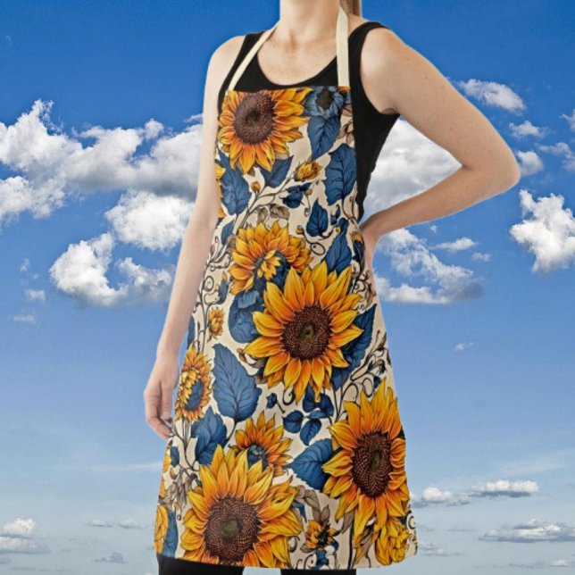 Sunflower Kitchen Apron – Radiant Culinary Style (Creator Uploaded)