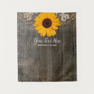 Sunflower Lace Wedding Photo Booth Backdrop Tapestry