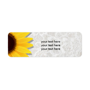 Sunflower Lacy Lace Rustic Country Address Labels