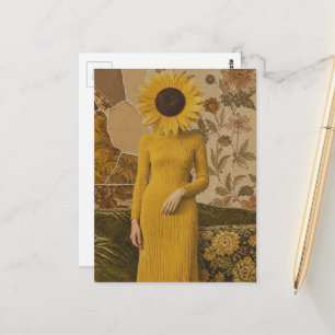 Sunflower Lady Postcard