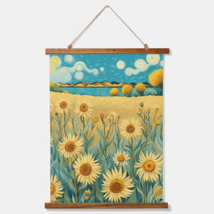 Sunflower Landscape in Van Gogh Style Hanging Tapestry