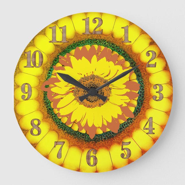 Sunflower Large Clock (Front)