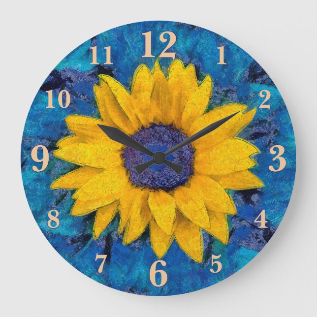 Sunflower Large Clock (Front)