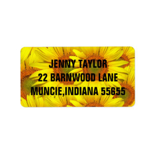 SUNFLOWER LARGE custom Return Address Labels