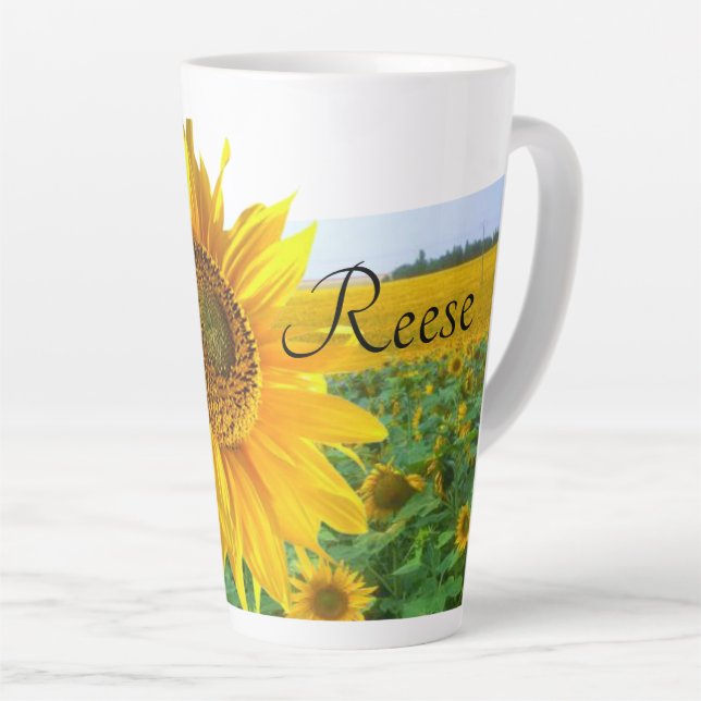 Sunflower Latte Mug (Right Angle)