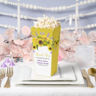 Sunflower & Lavender Vintage Floral Wedding Favour Box