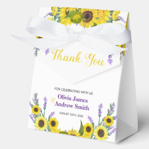 Sunflower & Lavender Vintage Floral Wedding   Favour Box