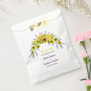 Sunflower & Lavender Vintage Floral Wedding Party  Favour Bags