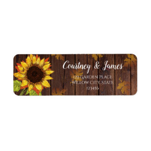 Sunflower & Leaves Rustic Wood Country Wedding