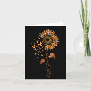 Sunflower Leopard Crps Awareness Orange Ribbon Card