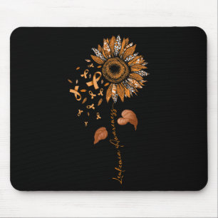 Sunflower Leopard Leukaemia Awareness Orange Ribbo Mouse Mat