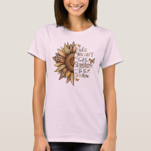 Sunflower & Leopard Print Quote – Be the Sunshine T-Shirt