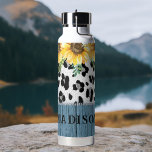 Sunflower Leopard Print Rustic Chic Name Water Bottle<br><div class="desc">Sunflower Leopard Print Rustic Chic Name Insulated Water Bottle features yellow sunflowers with greenery on a leopard print on a rustic wooden background and personalised with your name. Designed by © Evco Studio www.zazzle.com/store/evcostudio</div>