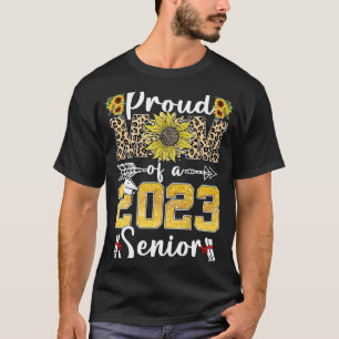 Sunflower Leopard Proud Mum Of a 2023 Senior Grad T-Shirt