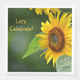 Sunflower Let's Celebrate Napkin