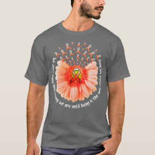 Sunflower Leukaemia MS Awareness Orange Ribbon In T-Shirt