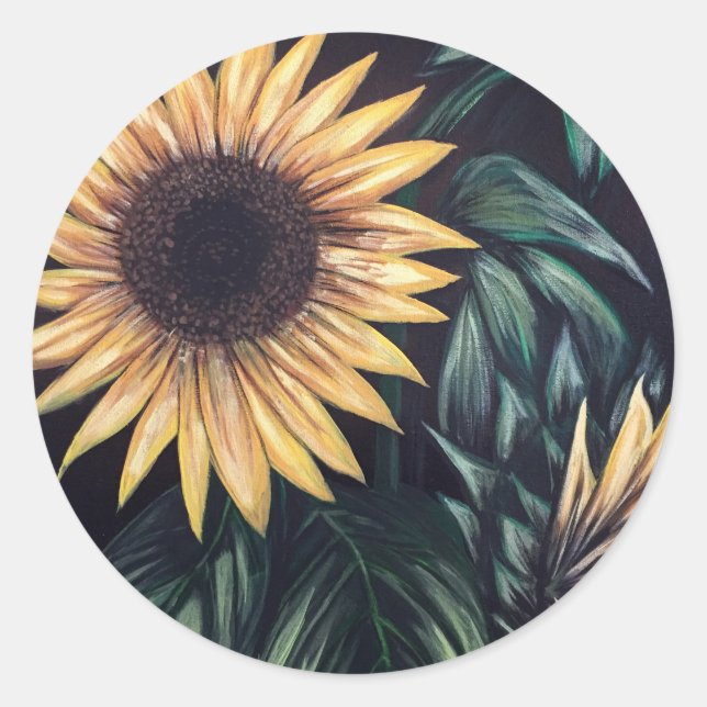 Sunflower Life Classic Round Sticker (Front)