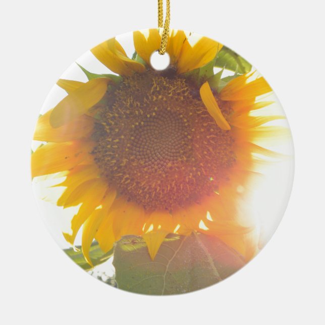 Sunflower Light Ceramic Tree Decoration (Front)
