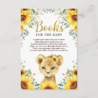 Sunflower Lion Cub Baby Shower Books for Baby