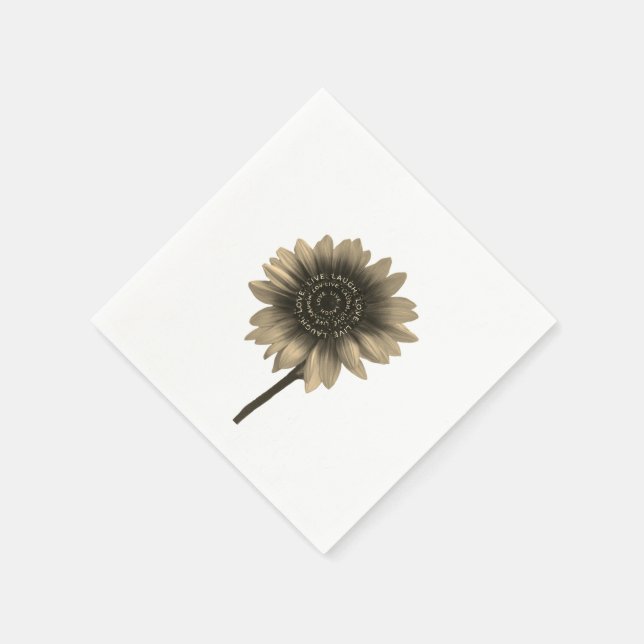 Sunflower Live Laugh Love Napkin (Corner)