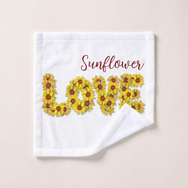 Sunflower Love Bath Towels (Wash Cloth)