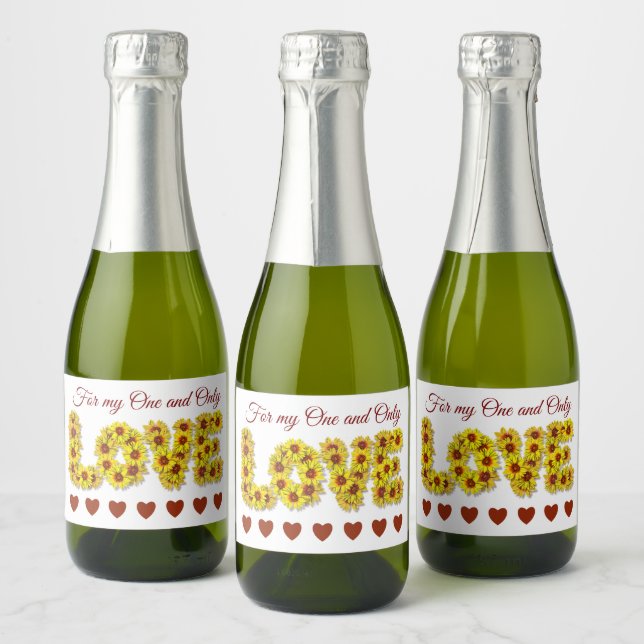 Sunflower Love Beverage Label Set (Bottles)