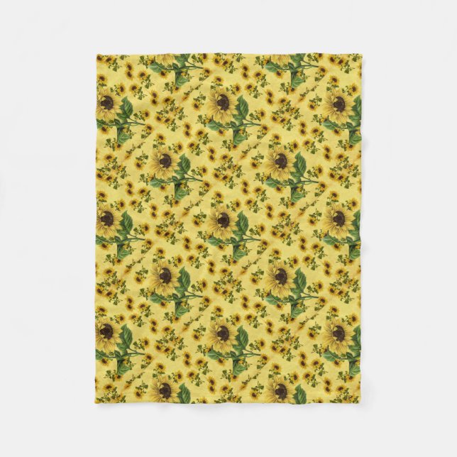 Sunflower Love Fleece Blanket (Front)