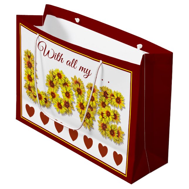 Sunflower Love Gift Bag (Front Angled)