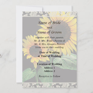 Sunflower Love Wedding Products Invitation