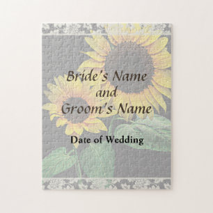 Sunflower Love Wedding Products Jigsaw Puzzle