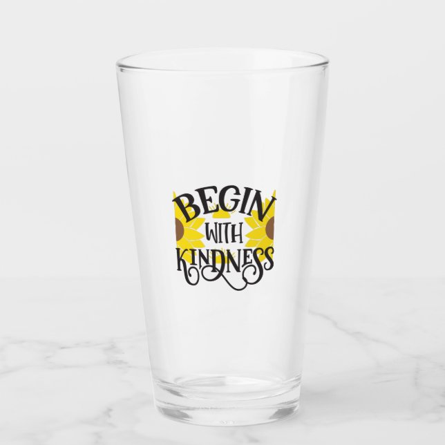 Sunflower Lover | Begin With Kindness Glass (Front)