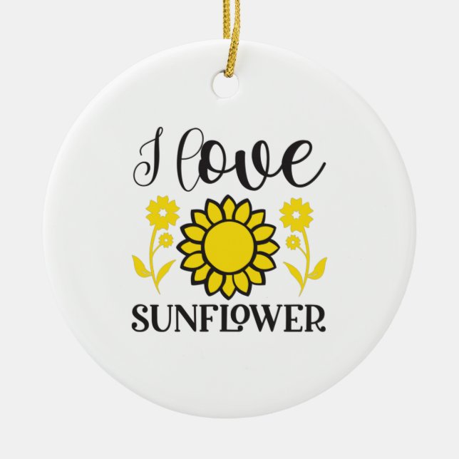 Sunflower Lover | I Love Sunflower Ceramic Tree Decoration (Front)
