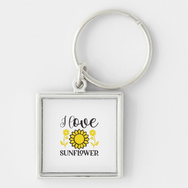 Sunflower Lover | I Love Sunflower Key Ring (Front)