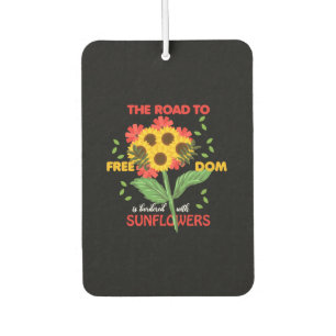 Sunflower Lover The Road To Freedom With Sunflower Car Air Freshener
