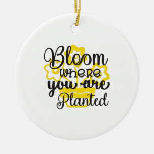 Sunflower Lover Where You Are Planted Ceramic Tree Decoration