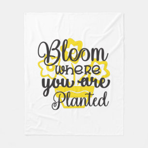 Sunflower Lover   Where You Are Planted Fleece Blanket