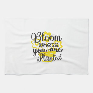 Sunflower Lover Where You Are Planted Tea Towel