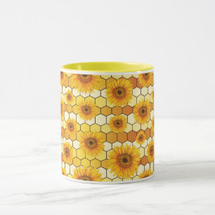 Sunflower Lovers and bees, Bright Kitchen Decor  Mug