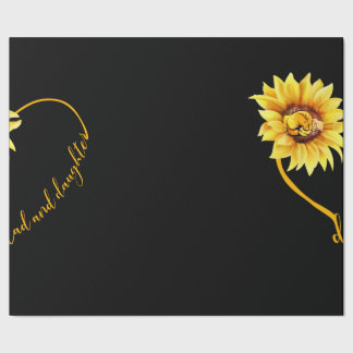 Sunflower Lovers | Love Dad And Daughter Wrapping Paper