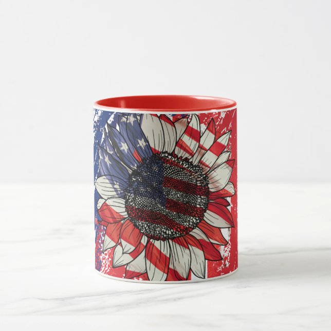 Sunflower Lovers patriot, Bright Kitchen Decor  Mug (Center)
